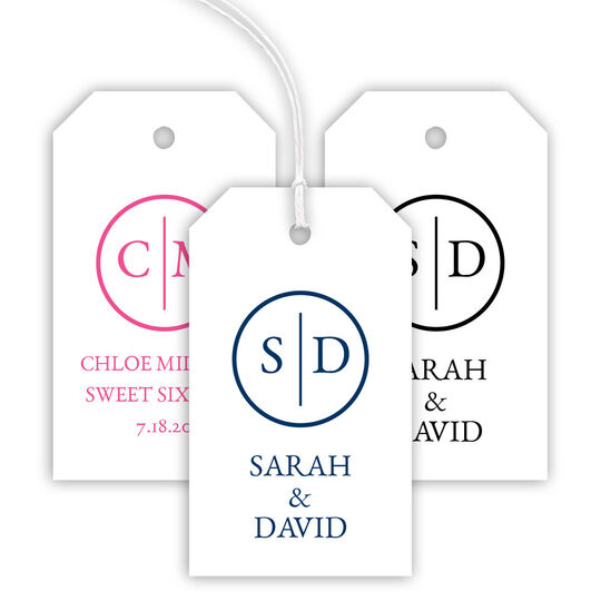 Initial Monogram Hanging Gift Tags